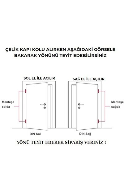İstanbul E-Hırdavat Mat Siyah Çelik Kapı Kolu Osmanlı Aynalı Yale Daire Giriş Kapı Kolu Sağ Aşağı Basar 1 Adet Tek Yön
