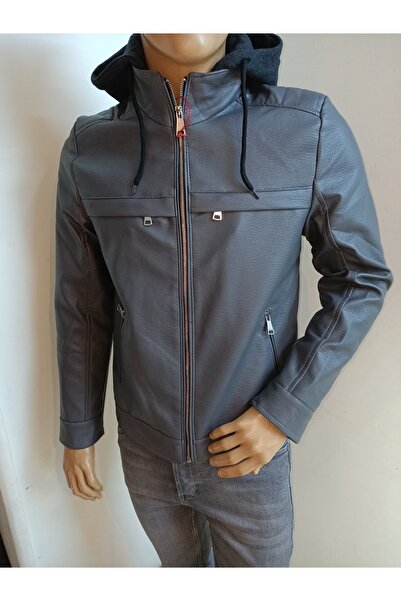 Zago Παλτό από συνθετικό δέρμα με κουκούλα Slimfit