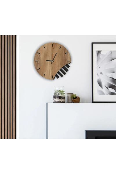 Amorfoz Neo Geometrik Ahşap Duvar Saati