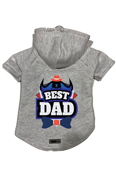 Monopetz سويت شيرت من الصوف بغطاء للرأس ملابس للكلاب والقطط - رمادي Best Dad ...