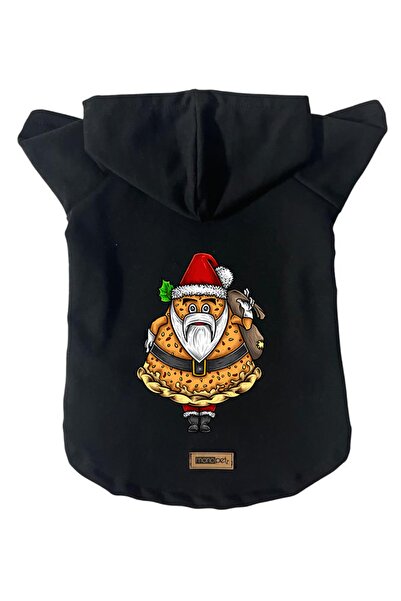 Monopetz سويت شيرت أسود من الصوف بغطاء للرأس مقاس Xs، ملابس للكلاب والقطط