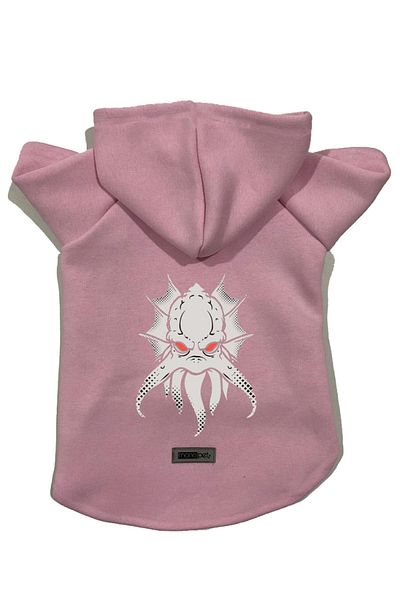 Monopetz Hooded Fleece Sweatshirt Dog And Cat Outfit & Dress - Pink Flying Monster