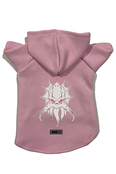 Monopetz سويت شيرت من الصوف بغطاء للرأس مطبوع عليه وحش طائر وردي مع ملابس للك...