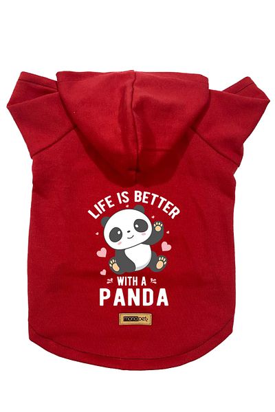 Monopetz Hooded Fleece Sweatshirt Dog And Cat Outfit & Dress - Red Panda