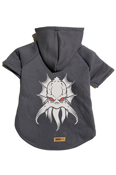 Monopetz سويت شيرت من الصوف بغطاء للرأس للكلاب والقطط - أنثراسايت فلاينج مونس...