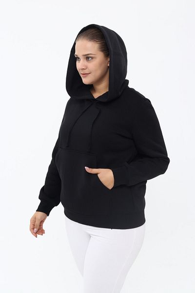 Piano Luce Φούτερ Pianoluce Black Hoodie - Plus Size, με τσέπες Plwm23swt01