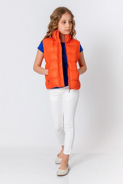 incity Girl's Orange Puffer Vest