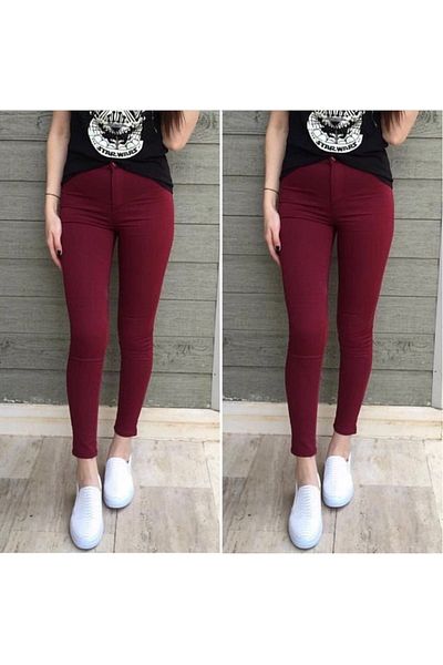 Butik Bella Gabardine Fabric High Waist Trousers 90cm Waist 38cm