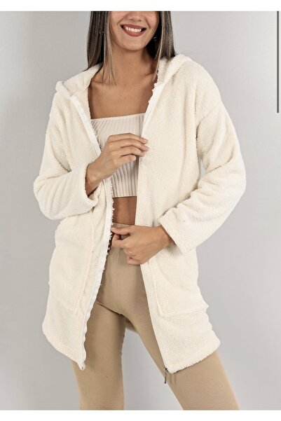 kokoshe Palton moale cu glugă albă