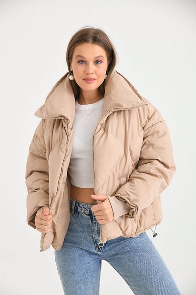 VOLT CLOTHİNG Palton puf oversize de damă, bej