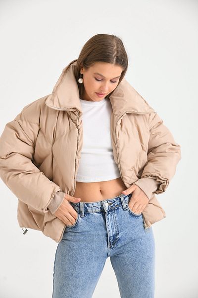 VOLT CLOTHİNG Palton puf oversize de damă, bej
