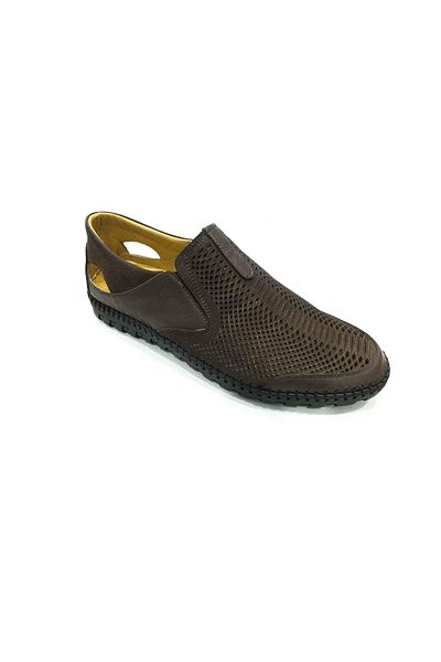 Çarıkçım Genuine Leather Summer Shoes Brown-nubuck 05 922
