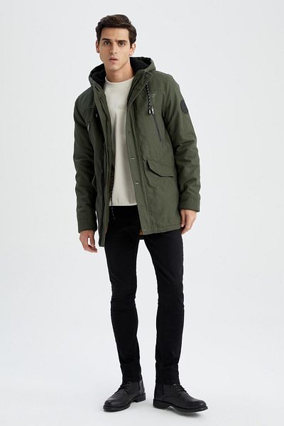 DeFacto Slim Fit Hooded Plush Lining Parka