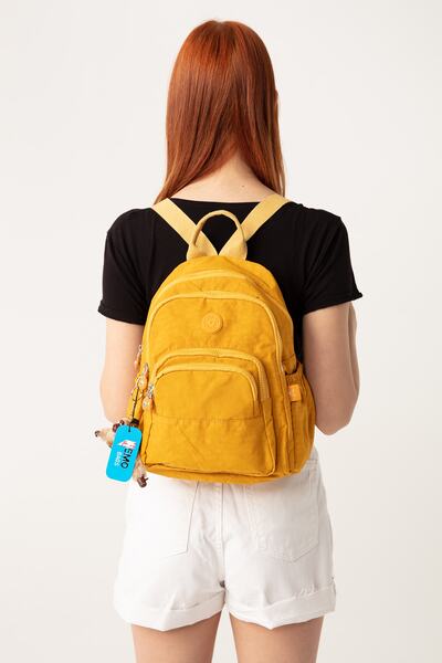 NEMO BAGS Günlük Sırt Çantası Sarı Unisex 8 Cepli Tablet Bölmeli Spor Çanta S...