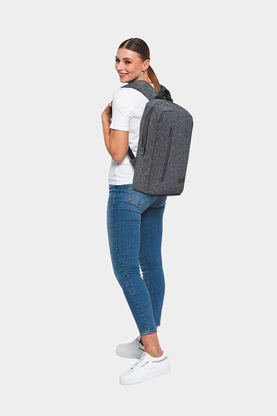 Classone Bp-wtx204g 15.6 بوصة قماش مقاوم للماء سحاب مقاوم للماء، دفتر، حقيبة كمبيوتر محمول - رمادي