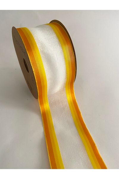 FANTASTIC KURDELE 50mm Chiffon Satin Border Ribbon