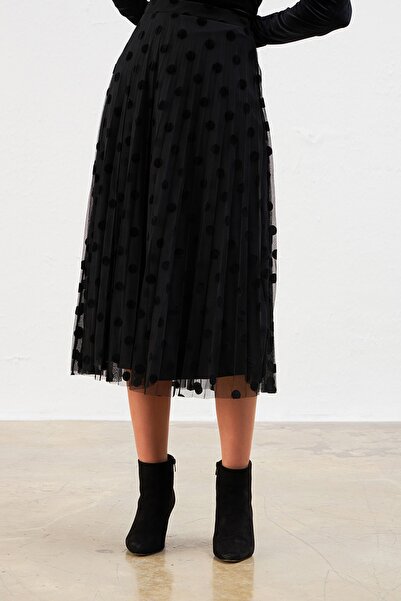 Gusto Πουά Τούλι Φούστα Μαύρη