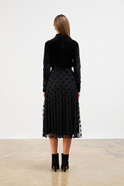 Gusto Πουά Τούλι Φούστα Μαύρη