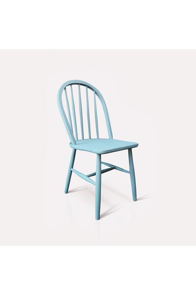 METSAN AKSESUAR Amerikan Bebek Mavisi Ahşap Sandalye