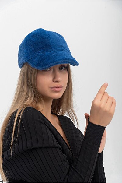 Saria Moda Женска шапка от синьо флисово саксо