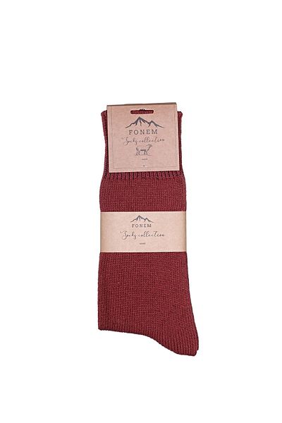 Fonem Men's Plain Seamless Wool Socks Fo 8000 Tile