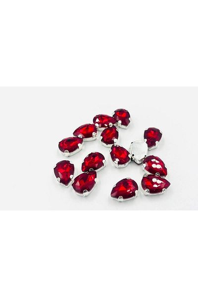 yiğit aksesuar 13x18 (1,8 cm) Θήκη Κόκκινη Γυάλινη Πέτρα 5 Τεμάχια