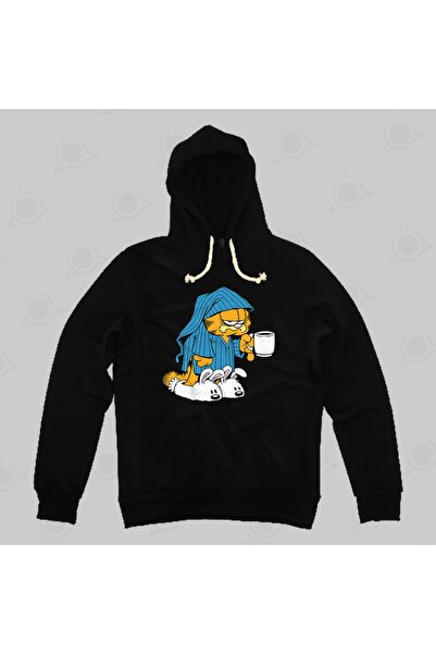 Built By Crazy Hanorac cu glugă unisex Garfield Morning Coffee