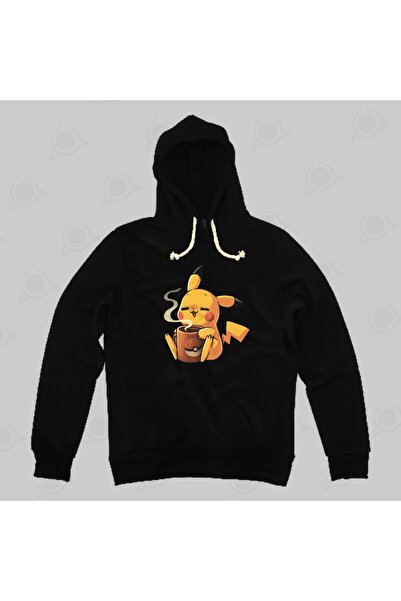 Built By Crazy Hanorac cu glugă unisex Pikachu Coffee