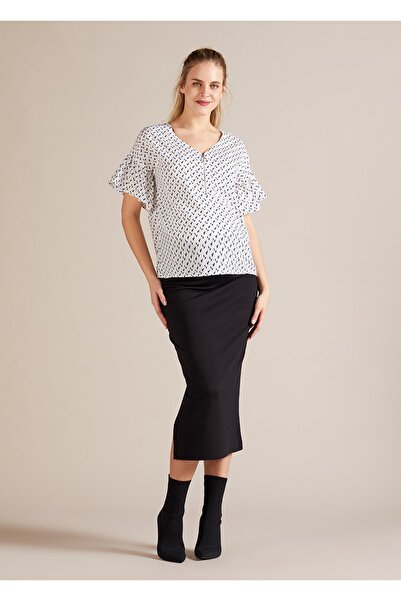 GEBE Zipper Detailed Maternity Blouse Wilma