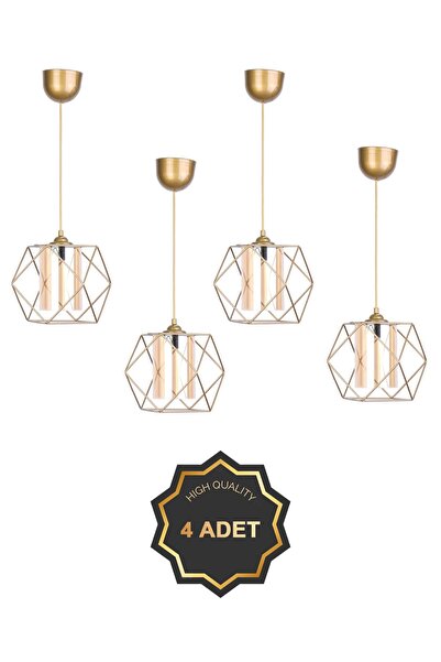 Trend Kitchen 4 Adet Trend Küp Eskitme Sarkıt Avize