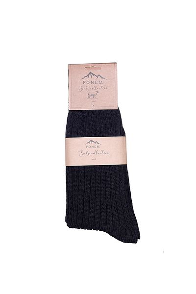 Fonem Men's Derby Wool Socks Fo 8001 Black