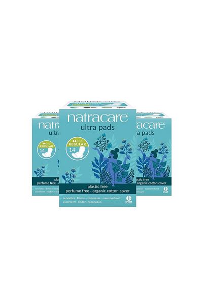 Natracare Organic Cotton Cover Ultra Pads 14 Pieces X 3