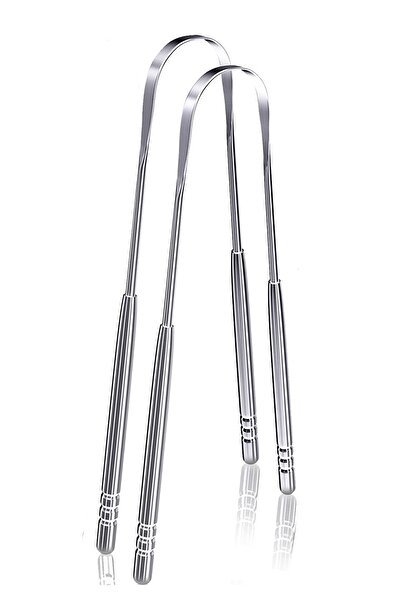 NOYİSKA Dil Sıyırıcı Temizleme Dil Temizleyici Metal Gümüş Hijyenik Saglam Pa...