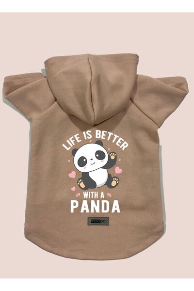 Monopetz سويت شيرت من الصوف بطبعة بودر باندا - ملابس للكلاب والقطط، مقاس L