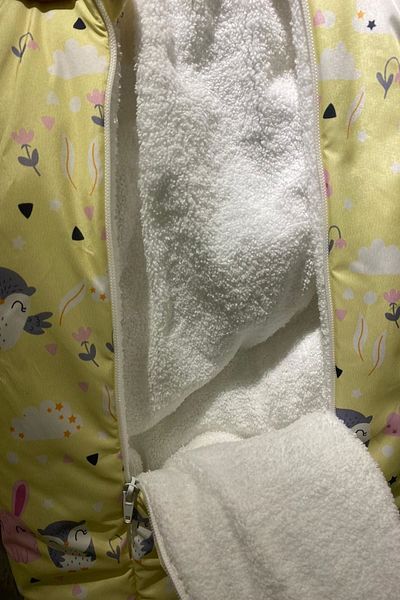 PODİUM GİYİM Cute Owl Rabbit Printed Cotton Footed Cosmonaut Jumpsuit (yellow)