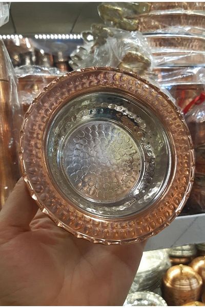 Zinnun Copper Small Plate Snack Bowl, Breakfast