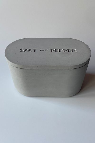 sin istanbul 2 Compartment Salt and Pepper Shakers with Lid Concrete Gray