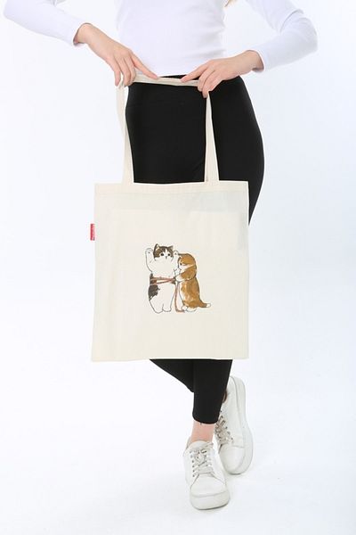 Serkan Çanta Bez Çanta Atölyesi Tailor Cat Printed υφασμάτινη τσάντα Tote Bag