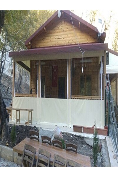 saran branda Eni 100 Cm X Yükseklik 270 Cm Ortası Şeffaf Perde Branda Şeffaf ...