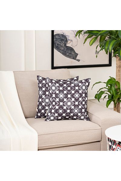 TOSHE Black-white Mix Single Linen Woven Throw Pillow Cover, Decorative Throw Pillow