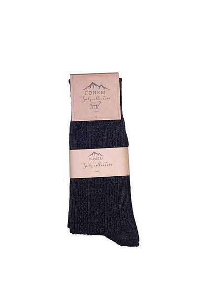 Fonem Men's Embossed Rice Patterned Socks Fo 8017 Anthracite
