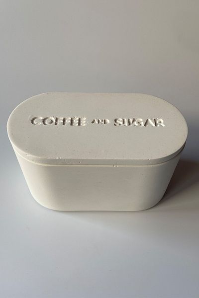 sin istanbul 2 Compartment Coffee Sugar Bowl with Lid Concrete White
