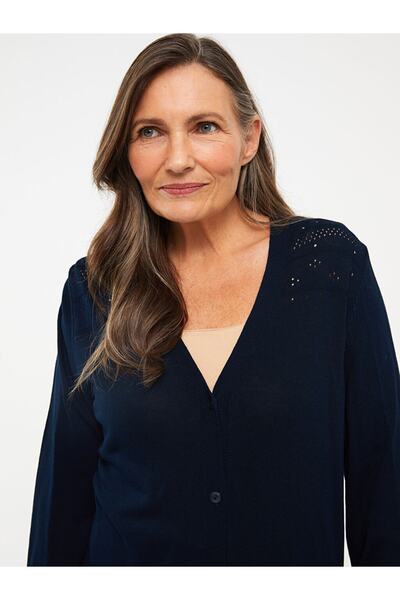 LC Waikiki V Yaka Ajurlu Uzun Kollu Kadın Triko Hırka