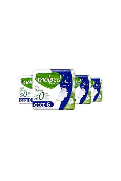 Molped Pure & Soft Hygienic Pad Night 6 Pieces X 4