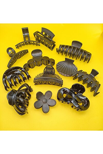 Tahtakaledeyim Women's 12 Piece Black Large Size Latch Buckle Set