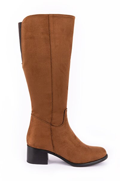 Elile Shoes Iç Astarı Kürklü Baldırı Geniş Süet Kadın Uzun Çizme 34-35-41-42-43-44 Numara