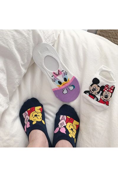 dm del more Women's 5 Pairs Women's Multicolor Invisible Sneakers Socks
