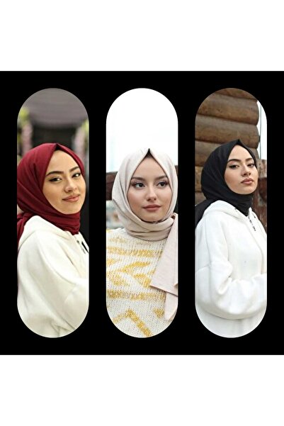 Narine Памучен шал Jazz, модел 3-компонентен комплект_камък -черно-бордо