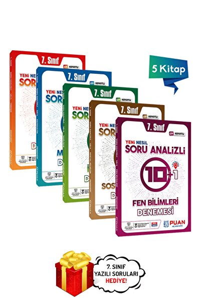Puan Yayınları 7. Sınıf Tüm Dersler Soru Analizli 10+1 Kazandıran Deneme Seti