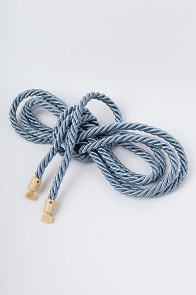 PerdeClick Cordon Clasic Culoare Indigo Cortina Dublu Tulle Fond Coarda de In...